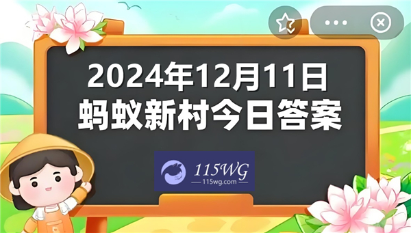 蚂蚁新村2024今日答题答案最新12月11日