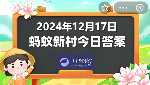 蚂蚁新村2024今日答题答案最新12月17日