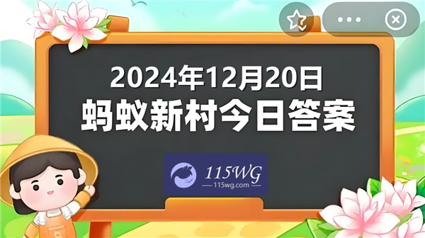 蚂蚁新村2024今日答题答案最新12月20日