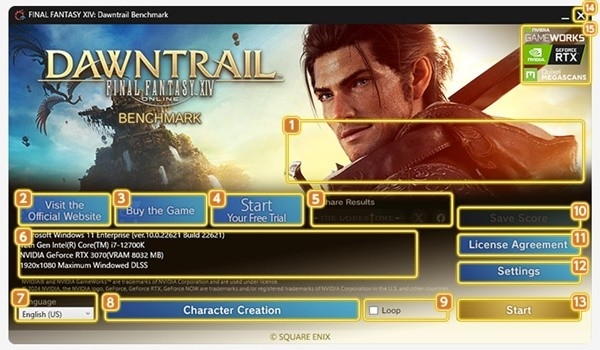 最终幻想14跑分软件获取地址-7.0Benchmark分享